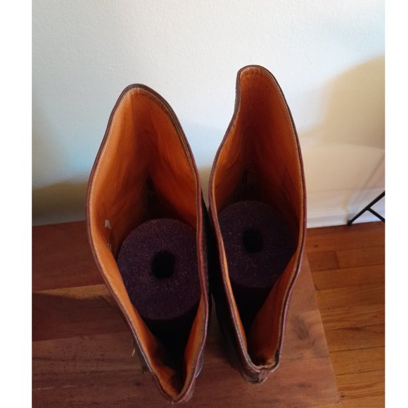 women's Frye dark brown leather knee high boots sz 7 made in Spain - Picture 11 of 13